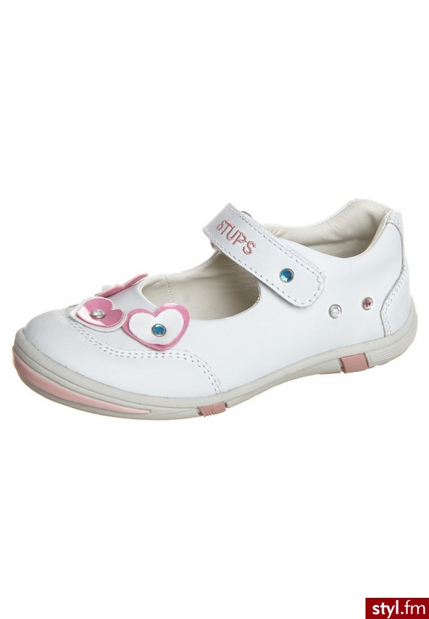 STUPS Baleriny z zapięciem biały - Balerinki Buty Moda