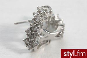 Kolczyki białe złoto z brylantami 3/3N - Kolczyki Biżuteria Moda