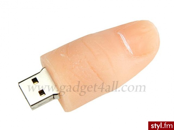 Oryginalny pendrive... w kształcie kciuka :) Cena: $17. - Gadżety Inne Moda