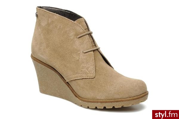 Esprit Półbuty i botki Kiwi Lu Wedge Beżowy - Botki Buty Moda