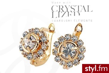 Japan Style SWAROVSKI-KLASYCzNE zŁOTE KOLCzYKI B878-13793 - Kolczyki Biżuteria Moda
