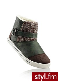 Bonprix Botki sportowe oliwkowo-szary 924484_25141 - Botki Buty Moda