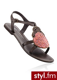 Bonprix Sandały skórzane brązowy 905330_24107 - Sandały Buty Moda