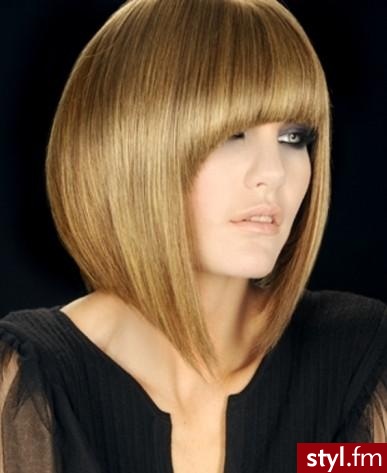 Blond Rozpuszczone Proste z grzywką Na co dzień Średnie Fryzury
