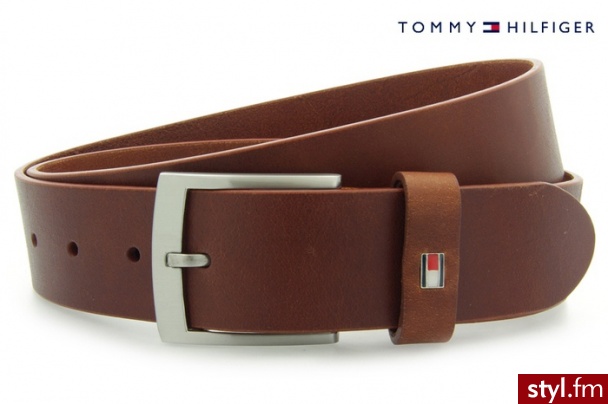 TOMMY HILFIGER DENTON BELT DARK TAN-EUR - Paski Dodatki Moda