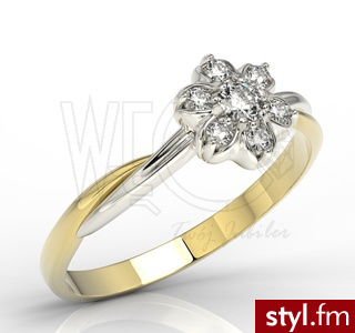 Węc Pierścionek z brylantami AP-68zB 0,22ct H/Si - Pierścionki Biżuteria Moda