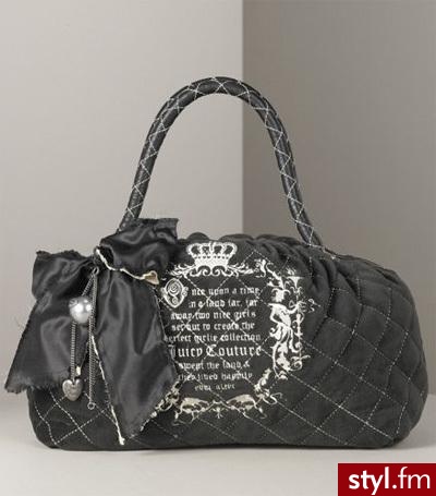 welurowa torba Juicy Couture z satynową kokardką za 185$ - Pozostałe Torebki Moda