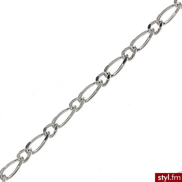 Srebrny Łańcuszek Figaro 1+1; 50 cm; szerokość 2 mm CDI-ŁAŃ-0023 - Łańcuszki Biżuteria Moda