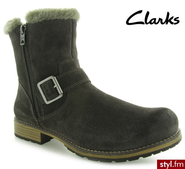 Clarks BOTKI KELPIE SWISH GREY SUEDE - Botki Buty Moda