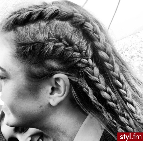 Blond Warkocze Proste Na co dzień Długie Fryzury