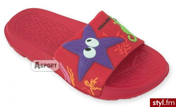 Dziecięce klapki basenowe STAR czerwone Aqua-Speed - Klapki Buty Moda