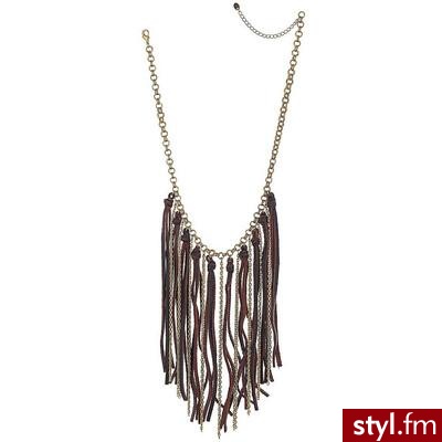 Leather Chain Necklace - TopShop - Polyvore. Pobrano ze strony: http://www.polyvore.com/leather_chain_necklace/thing?id=18487373#1282327003945 - Pozostałe Dodatki Moda