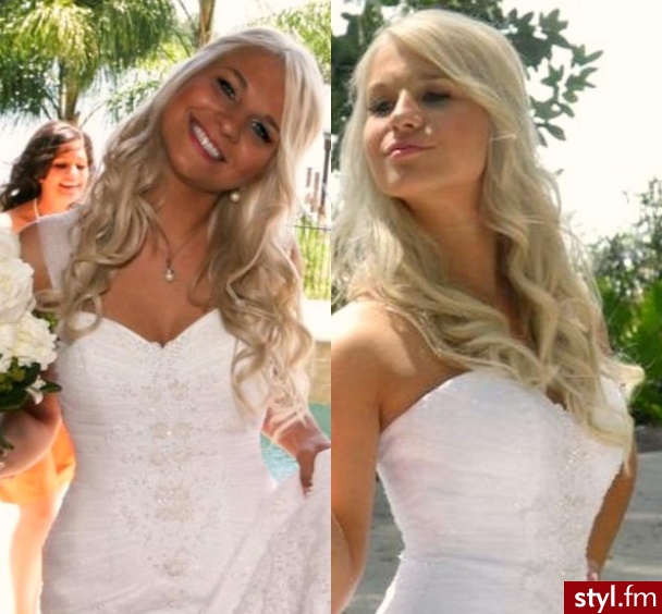 Blond Rozpuszczone Kręcone Ślubne Długie Fryzury