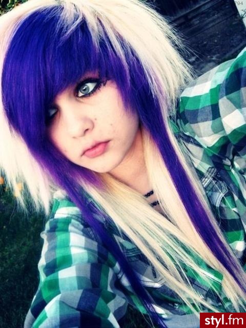 Kolorowe EMO Alternatywne Długie Fryzury