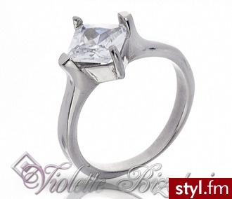 Violette Pierścionek diamentowy Stal Szlachetna nr.kat 3843 - Pierścionki Biżuteria Moda