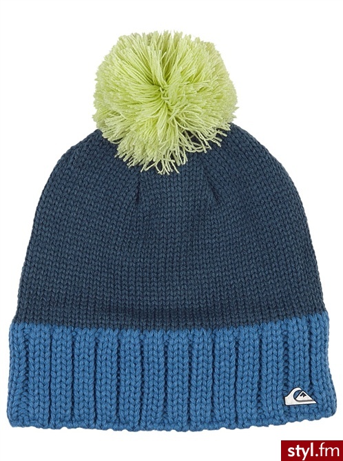 Quiksilver czapka BLUFF POM Blue - Nakrycia głowy Dodatki Moda