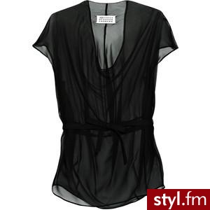 Maison Martin Margiela Tie-waist sheer silk blouse - Polyvore. Pobrano ze strony: http://www.polyvore.com/maison_martin_margiela_tie-waist_sheer/thing?id=19143639 - Pozostałe Ciuchy Moda