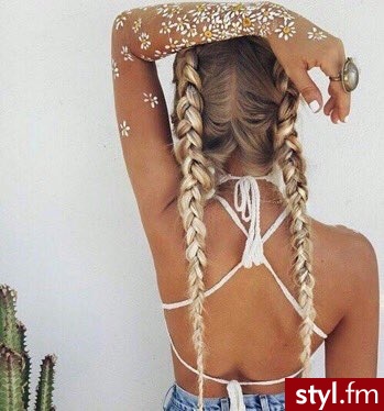 Blond Warkocze Kręcone Na co dzień Długie Fryzury