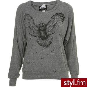 Owl Raglan by Illustrated People ** - TopShop - Polyvore. Pobrano ze strony: http://www.polyvore.com/owl_raglan_illustrated_people/thing?id=14285223 - Pozostałe Ciuchy Moda