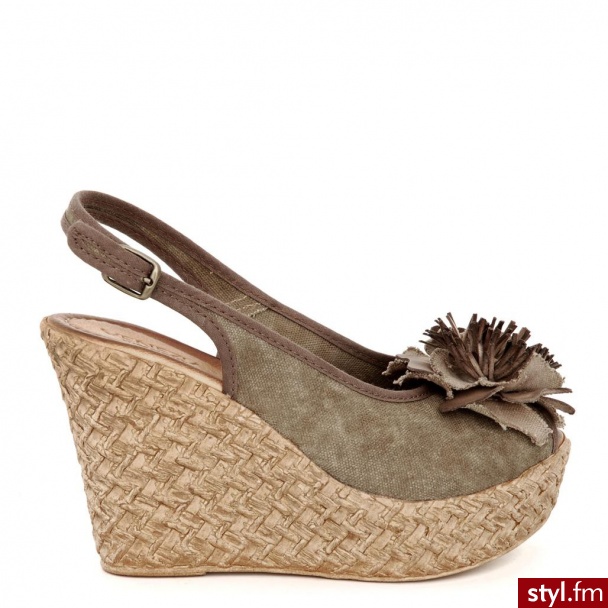 Venezia SANDAŁY NA KOTURNIE 1063 MARRONE - Koturny Buty Moda