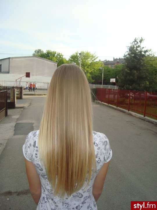 Blond Rozpuszczone Proste Na co dzień Długie Fryzury