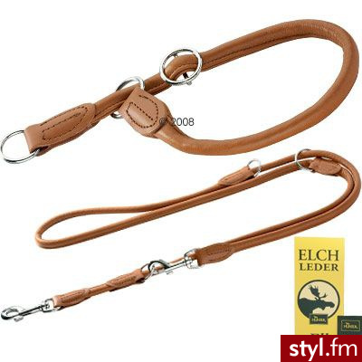 Hunter Komplet Hunter Round & Soft: smycz i obroża - Rozm. obroży: max. 55 cm, O 10mm - Psy Zwierzaki
