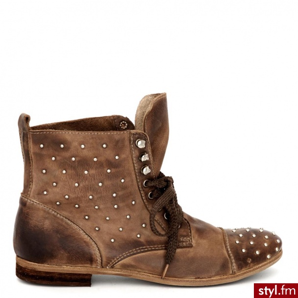 Venezia BOTKI SZNUROWANE FJ03 NAB TABA - Botki Buty Moda