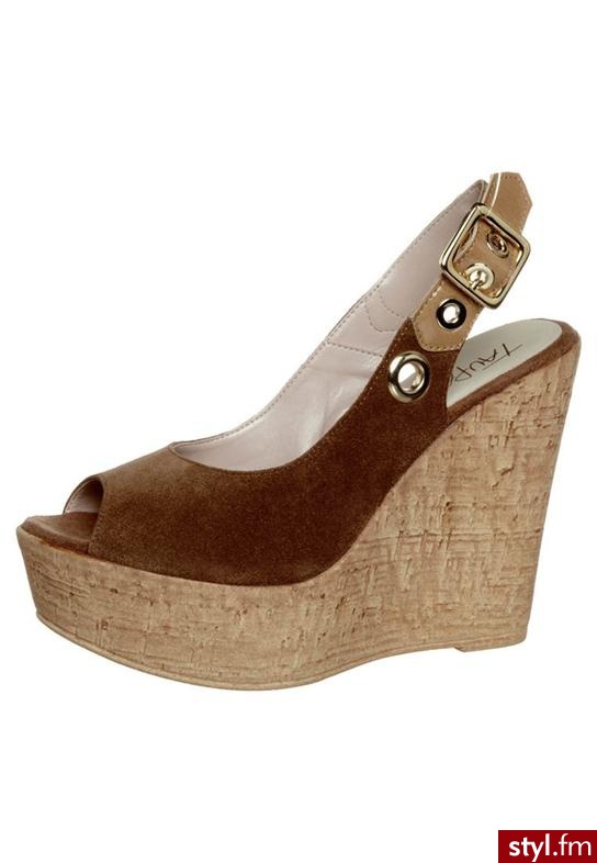 Taupage Szpilki Peep Toe brązowy (12834) - Szpilki Buty Moda