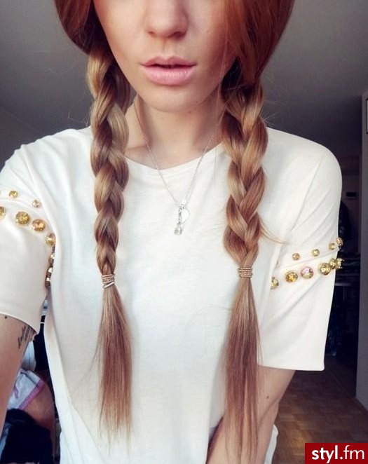 Blond Warkocze Proste Na co dzień Długie Fryzury
