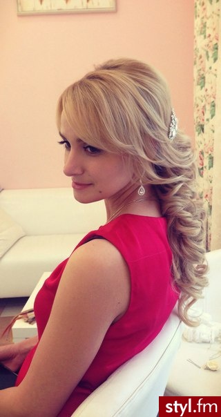 Blond Upięcie Kręcone Wieczorowe Długie Fryzury