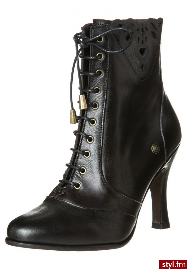 Neosens Gamay Botki Sznurowane Czarny - Botki Buty Moda