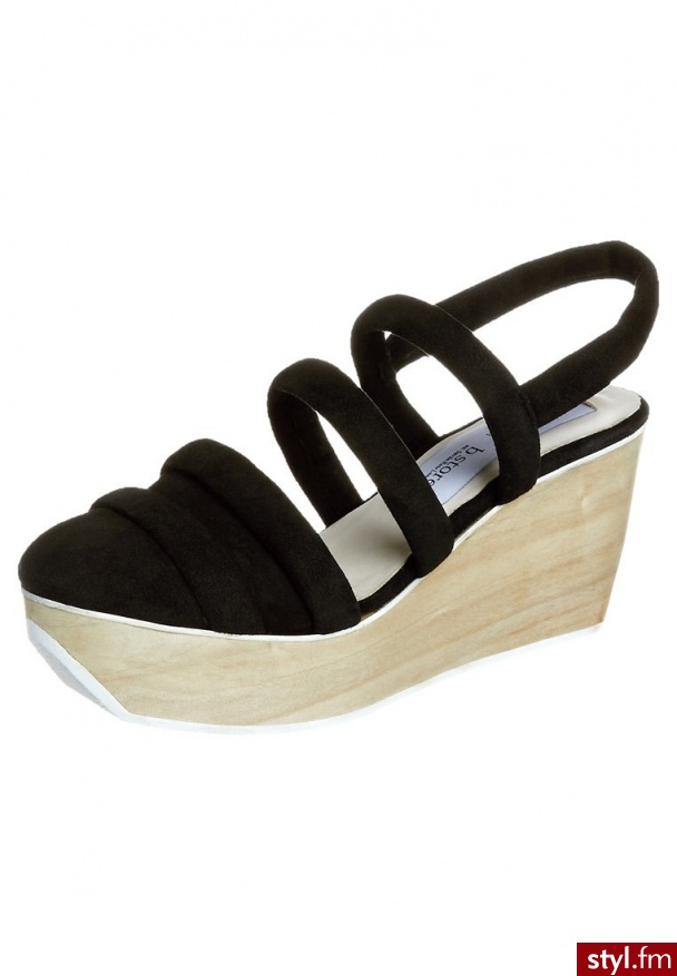 bStore NEW EDWIGE Sandały na koturnie czarny NEW EDWIGE 6 - Koturny Buty Moda