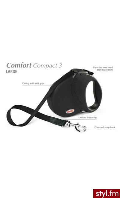 FLEXI SMYCZ AUTOMATYCZNA Comfort COMPACT 3 - CZARNA - Psy Zwierzaki