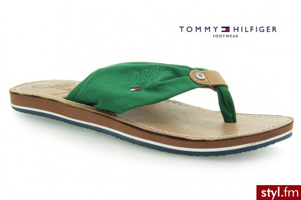 Tommy Hilfiger SUMMER 5A ENGLISH GREEN - Klapki Buty Moda