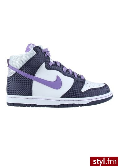 NIKE Buty DUNK HIGH (GS) multi fioletowy biały Buty sportowe - Sportowe Buty Moda