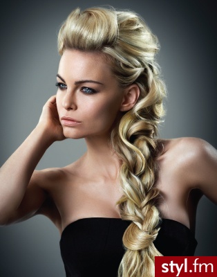 Blond Warkocze Kręcone Ślubne Długie Fryzury