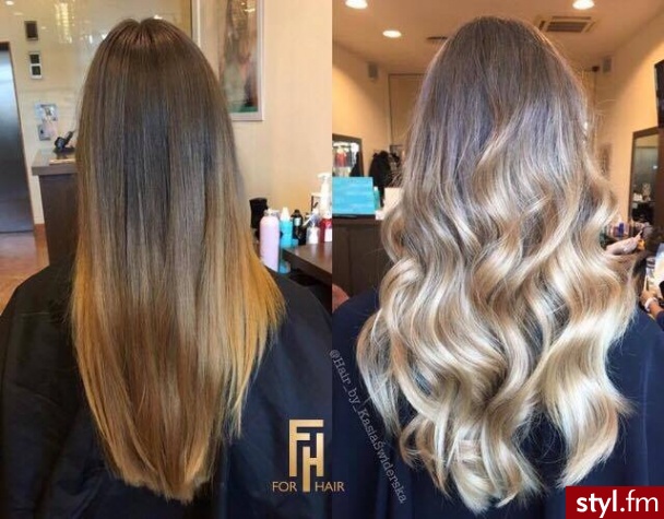 Koloryzacja z pielęgnacją Kevin Murphy w wykonaniu Kasi - Blond Rozpuszczone Proste Wieczorowe Długie Fryzury