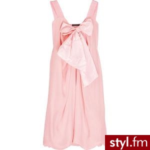 Różowa sukieneczka za kolano z kokardą;) - Pozostałe Ciuchy Moda