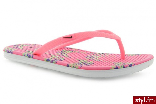 Nike JAPONKI WMNS SOLARSOFT THONG II P DIGITAL PINK BLACK - Klapki Buty Moda
