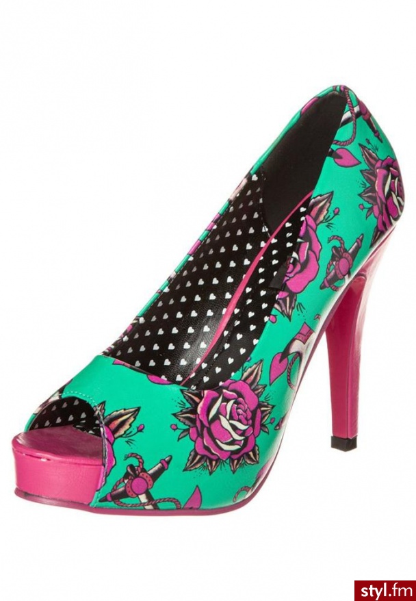 Iron Fist LOVE ME NOW? Szpilki Peep Toe turkusowy - Szpilki Buty Moda