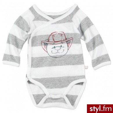 NOUKIES Body dziecięce Pompier kolor biały/szary szary - Body Bielizna Moda