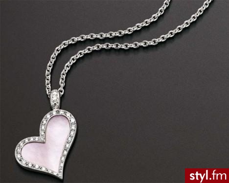 Piaget - 18k białe złoto, 46 brylantów, środek serca wypełnia różowa masa perłowa - Pozostałe Dodatki Moda