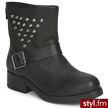 Koah Buty NINA LEATHER/CANVAS BLACK CzARNY - Pozostałe Buty Moda