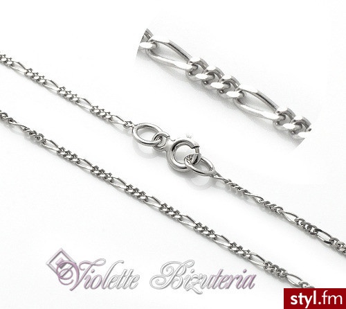 Violette  Srebrny Łańcuszek Figaro dł.45cm nr.4130 - Łańcuszki Biżuteria Moda