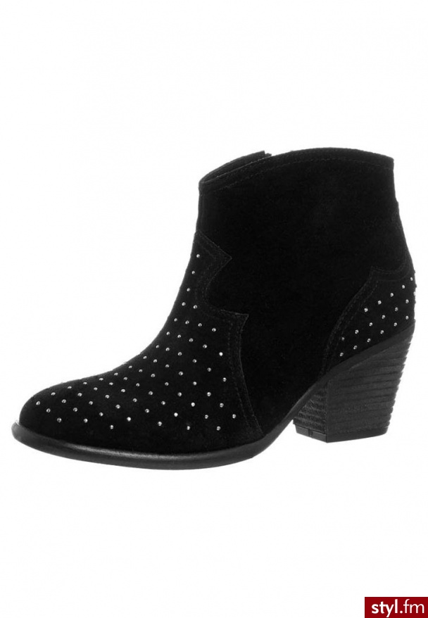 zign Botki kowbojki i motocyklowe czarny (50307) - Botki Buty Moda
