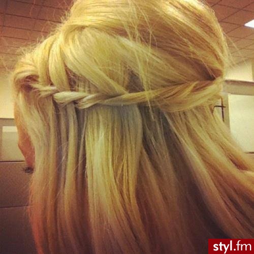 Blond Warkocze Proste Ślubne Długie Fryzury