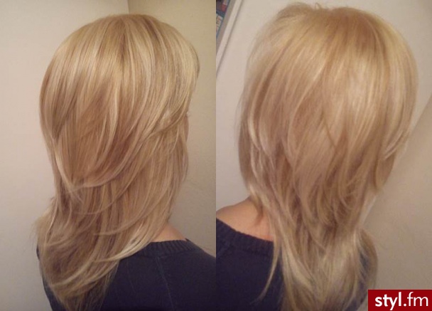 Blond Rozpuszczone Proste Wieczorowe Średnie Fryzury