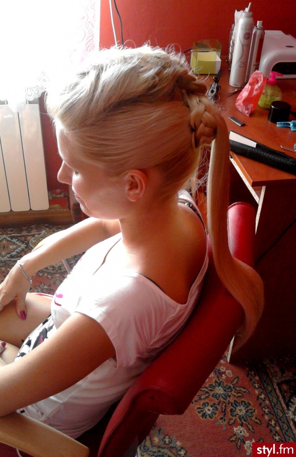 Blond Irokez damski Proste Wieczorowe Długie Fryzury