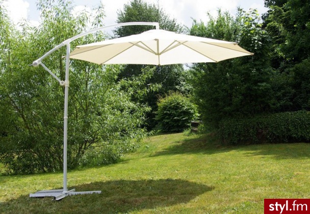 Parasol ogrodowy na wysięgniku, średnica 3m, beżowy - Parasole Dodatki Moda