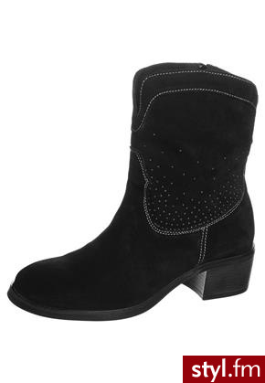 Pier One Botki kowbojki i motocyklowe czarny (16006) - Pozostałe Buty Moda